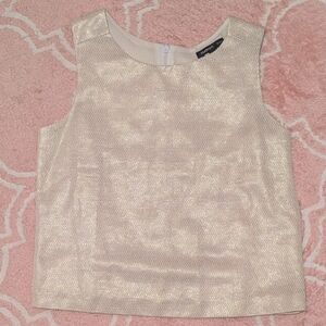 Mango Metallic Ivory Sleeveless Camisole